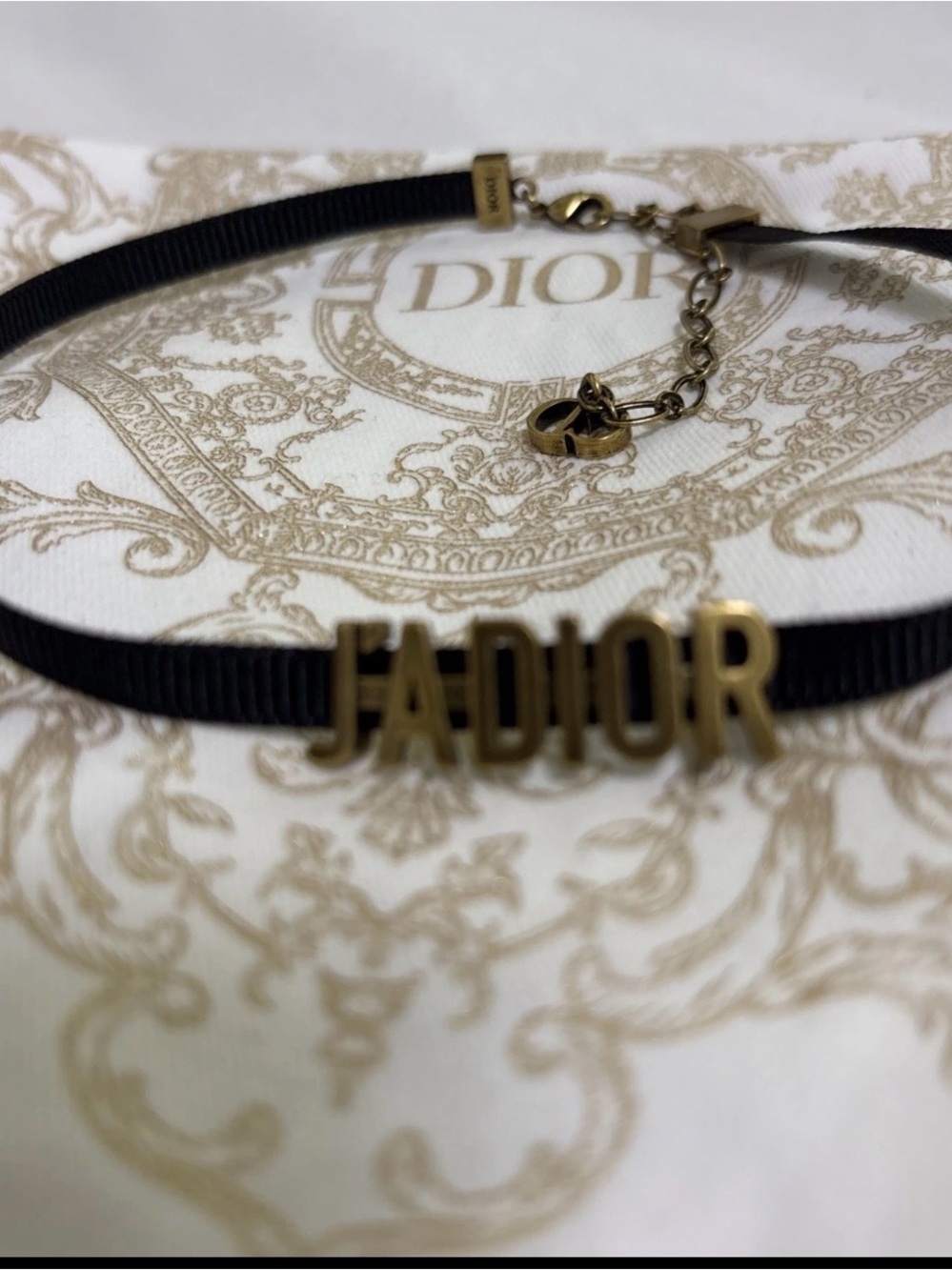 Christian Dior 🌹JADIOR Canvas choker W/ Dior Dusty -Authentic-EUC - Picture 11 of 11